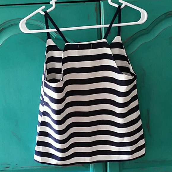Zara sz small navy and white striped top. - Picture 4 of 4